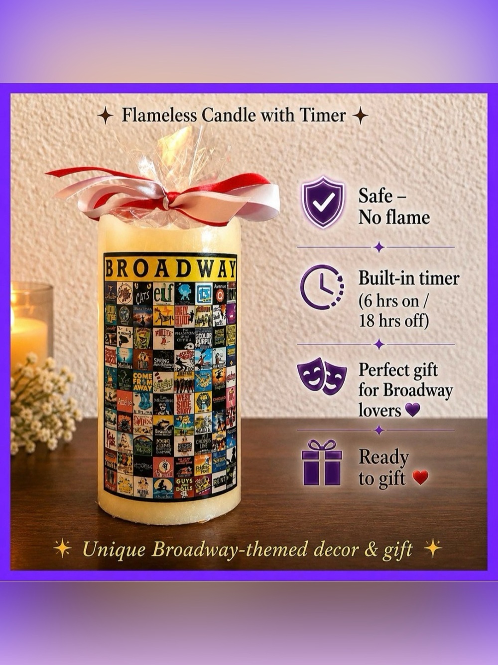 *30off3*‎ NWOT. Phantom Of The Opera Flameless Candle w Timer